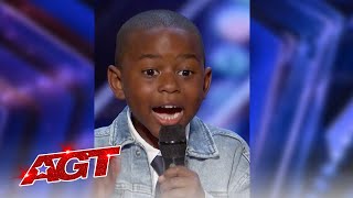 🤣 Kid Comedian ROASTS His Dad  AGT 2021  Shorts [upl. by Delora]