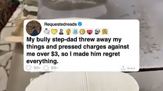 My bully stepdad threw away my things and pressed charges against me I made him regret everything [upl. by Florentia52]