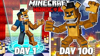 I Survived 100 Days in Five Nights at Freddys in HARDCORE Minecraft [upl. by Yevreh]