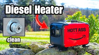 How to Heat a Small shop with a BUILT IN Diesel Wall Heater [upl. by Idnat]