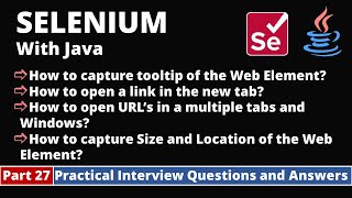 Part27Selenium with Java Tutorial  Practical Interview Questions and Answers [upl. by Deerc]