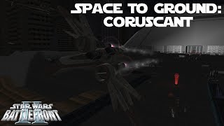 Star Wars Battlefront 2  Space to Ground Map Pack  Battle over Coruscant [upl. by Abisha]