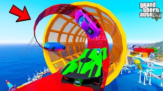 FRANKLIN TRIED HUGE TUNNEL 360 LOOP PARKOUR RAMP CHALLENGE IN GTA 5  SHINCHAN and CHOP [upl. by Weisman594]