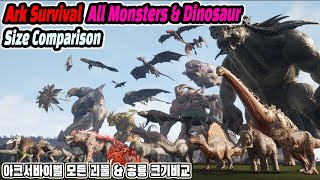 Ark All Monsters amp Dinosaur Size Comparison [upl. by Arelus90]