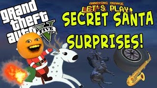 Annoying Orange  GTA V SECRET SANTA SURPRISES [upl. by Leahsim627]