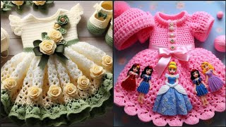 Crochet Baby Girl Dresses Cute Cozy and ComfortableCharming Crochet Frocks 2024 [upl. by Treiber90]