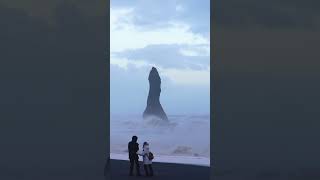 Dangerous sneaker waves on Reynisfjara black beach  shorts [upl. by Eirised]