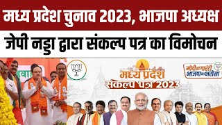 MP Election BJP Ghoshna Patra 2023 JP Nadda द्वारा Manifesto का विमोचन  Madhya Pradesh Election [upl. by Standley]