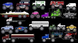 Monster Vehicles 4  Monster Trucks amp Street Vehicles  The Kids Picture Show Learning Video [upl. by Lewls]