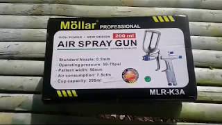 AIR SPRAY GUN 200ml MOLLAR MLRK3A [upl. by Yenaj]