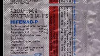 ACECLOFENAC amp PARACETAMOL TABLET HIFENACP 👈 [upl. by Krishnah]