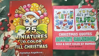 Coloring Chat In 25 Miniatures To Color Till Christmas Kameliya Angelkova and Christmas Quotes Book [upl. by Chuck]