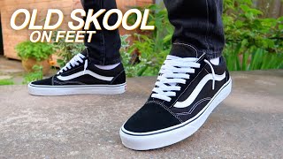 Vans Old Skool Black amp White On Feet [upl. by Ecirahs]