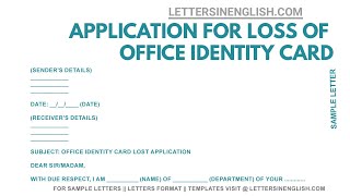 Application for Loss of Office Identity Card – Lost Identity Card [upl. by Sawyor]