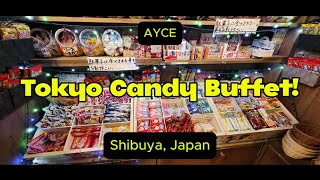 Japan Old Style Dagashi Bar Candy Buffet Shibuya AYCE 🇯🇵 Tokyo Japan All You Can Eat Candy Bar [upl. by Navetse]