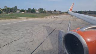 LEAP1A ROAR AT FULL THRUST  easyjet A321neo TOGA departure from a very short runway at Zakynthos [upl. by Ezzo]