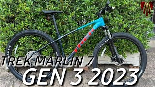 TREK MARLIN 7  GEN 3 2023  REVIEW OF SPECS AND COMPONENTS WITH WEIGHT AND PRICE [upl. by Ayamat461]