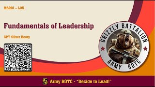 Fundamentals of Leadership  MSL201 Lesson 05  ROTC [upl. by Anelim]