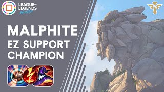 Malphite EZ Support Champion  Wild Rift Malphite Gameplay  Malphite Build and Runes  Diamond Rank [upl. by Giesser]