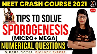 Sporogenesis Class 12  Numerical Questions  NEET Questions  Crash Course NEET 2021  NEET Biology [upl. by Hester]