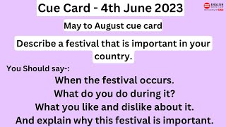 Describe a festival that is important in your country [upl. by Mazonson499]