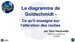 Le diagramme de Goldschmidt  Ce qu’il enseigne sur l’altération des roches par Yann Hautevelle [upl. by Faxun]