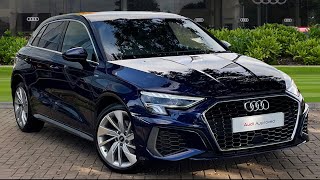 Approved used  Audi A3 Sportback S line 40 TFSI e 204 PS S tronic at Stafford Audi [upl. by Dallis]