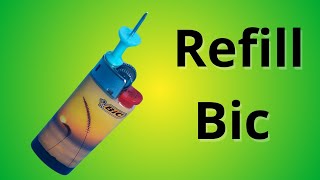 how to refill Bic lighter with office pin [upl. by Clint]