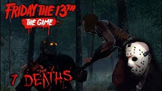 Friday the 13th the game  Gameplay 20  Savini Jason  7 Deaths [upl. by Aneg]