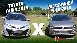 Volkswagen Polo 10 TSi 2019 vs Toyota Yaris XS 15 2019 Qual é melhor  Comparativo TopSpeed [upl. by Lipson]