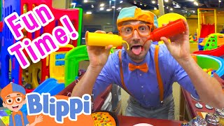 Fun Play Time With Blippi at The INDOOR PLAYGROUND  Learn amp Explore  Educational Videos for Kids [upl. by Kape]