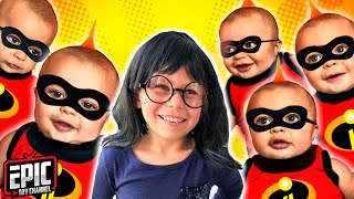 INCREDIBLES 2 Jack Jack Dash amp Edna Mode Pretend Play  Incredibles 2 Blind Box Surprises by Funko [upl. by Rafaela560]