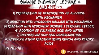 Alkene Part 2  Preparation and important Reactions Hydroboration  Hydroxylation  Bsc [upl. by Eliot]