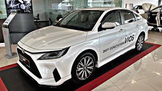 2023 All New Toyota Vios 15G white colour  exterior amp interior details in depth walkaround [upl. by Aekan303]