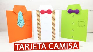 👔 Tarjeta camisa para el día del Padre con corbata y pajarita [upl. by Noval]