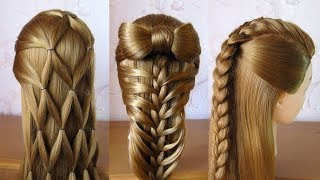 3 coiffures faciles 🌺 Coiffures pour tous les jours cheveux mi long  long [upl. by Merchant]