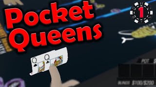 HUGE PREFLOP POT WITH POCKET QUEENS 30 Days in PokerStars VR Day 1 [upl. by Nahta318]