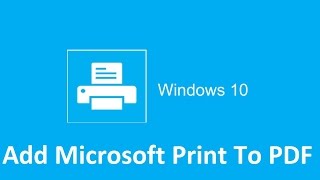 Add Microsoft print to pdf  Windows 10  Howtosolveit [upl. by Lopes]