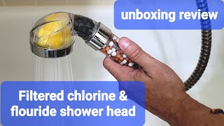 Densors Vitamin C Chlorine amp Flouride Filter Shower Head with Replacement Filters unboxing review [upl. by Lemal]