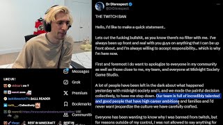 xQc Reads amp Talks about Dr Disrespects Response for Texting a Minor on Twitch [upl. by Oidualc]