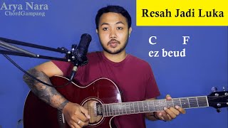 Chord amp Petikan Gampang RESAH JADI LUKA  DAUN JATUH Arya Nara Tutorial Gitar Pemula [upl. by Lucias577]