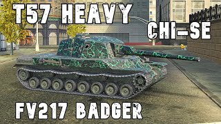 T57 Heavy Tank • FV217 Badger • ChiSe • WoT Blitz [upl. by Evin]