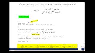 ECE202msu Chapter 9  Inverse Laplace Transforms Using MATLAB [upl. by Ariajaj]