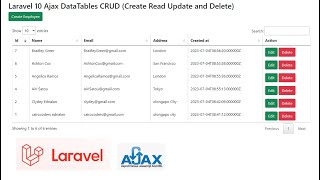 Laravel 10 Ajax DataTables CRUD Create Read Update and Delete [upl. by Harwell]