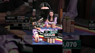 Britney Tries To Bluff Nate Hill Off A Set ♤ livepoker Poker Holdem TexasHoldem [upl. by Lomax620]