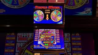 70 Triple Wheel Video Poker Triple Double Bonus Gold wheel 4 Aces Big time jackpot [upl. by Aridnere]