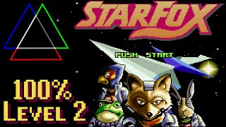 Star Fox — SNES  Level 2  100 Score [upl. by Ecnedac]