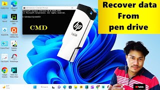 How to recover data from pen drive  Recover data from pen drive using cmd [upl. by Urbanna]