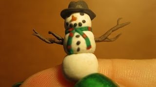 Tutorial Mini Snowman made with Polymer Clay [upl. by Eenrahc95]