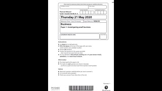 FULL Mark Scheme  Edexcel GCSE Business Studies Paper 1 May 2020 [upl. by Riatsila]